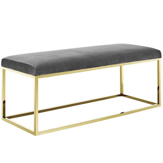 Modway Anticipate Fabric Bench in Gold Gray
