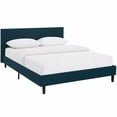 thumbnail image 1 of Modway Anya Queen Modern Style Polyester Fabric Bed in Azure Blue Finish, 1 of 6