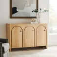 thumbnail image 1 of Appia 3-Door Arched Door Sideboard Storage Cabinet in Oak, 1 of 9