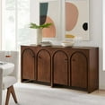 thumbnail image 1 of Appia Wood Grain 4-Door Sideboard Storage Cabinet in Walnut, 1 of 9