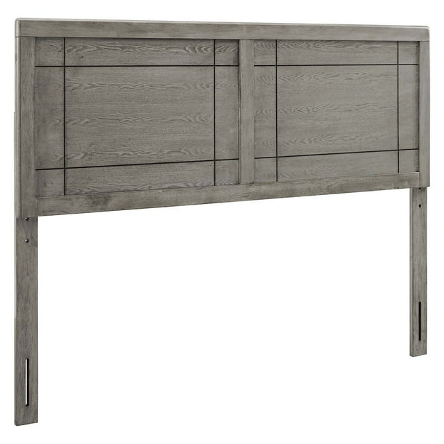 Modway Archie King Modern Rubberwood and MDF Headboard in Gray