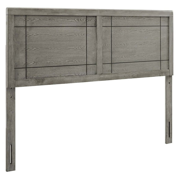 Modway Archie Queen Modern Rubberwood and MDF Headboard in Gray