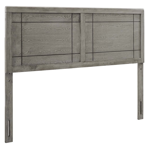 Modway Archie Queen Modern Rubberwood and MDF Headboard in Gray