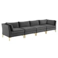 thumbnail image 1 of Modway Ardent 4-Seater Performance Velvet Sofa in Gray, 1 of 9