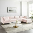 thumbnail image 1 of Modway Ardent 5-Piece Performance Velvet Sectional Sofa in Pink, 1 of 11