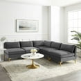thumbnail image 1 of Modway Ardent 5-Piece Performance Velvet Sectional Sofa in Gray, 1 of 10