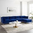 thumbnail image 1 of Modway Ardent 5-Piece Performance Velvet Sectional Sofa in Navy, 1 of 11