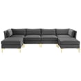 thumbnail image 1 of Modway Ardent 6-Piece Performance Velvet Sectional Sofa in Gray, 1 of 11