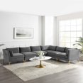 thumbnail image 1 of Modway Ardent 6-Piece Performance Velvet Sectional Sofa in Pink, 1 of 11