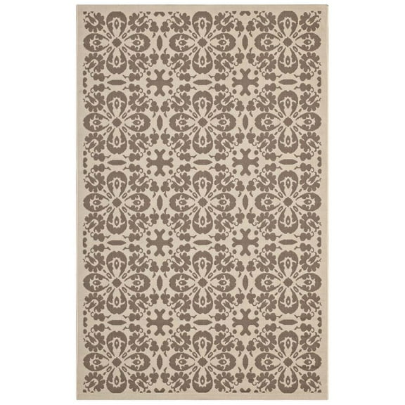 Modway Ariana 5' x 8' Floral Trellis Area Rug in Beige