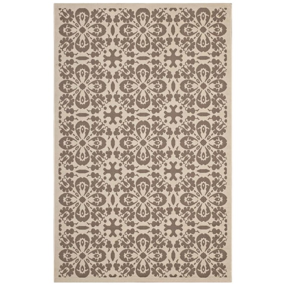 Modway Ariana 5' x 8' Floral Trellis Area Rug in Beige