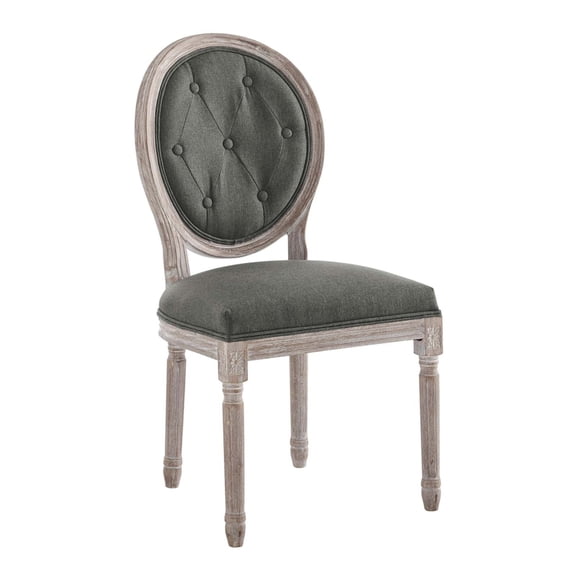 Modway Arise 19.5" Oval Back Fabric Dining Side Chair in Natural/Gray