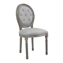 Modway Arise Tufted Fabric Upholstered Dining Side Chair in Light Gray