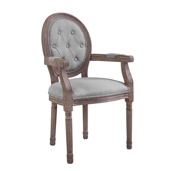 Modway Arise Vintage French Dining Armchair in Light Gray