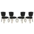 thumbnail image 1 of Modway Array 20" Modern Velvet Polyester Dining Side Chair in Black (Set of 4), 1 of 5