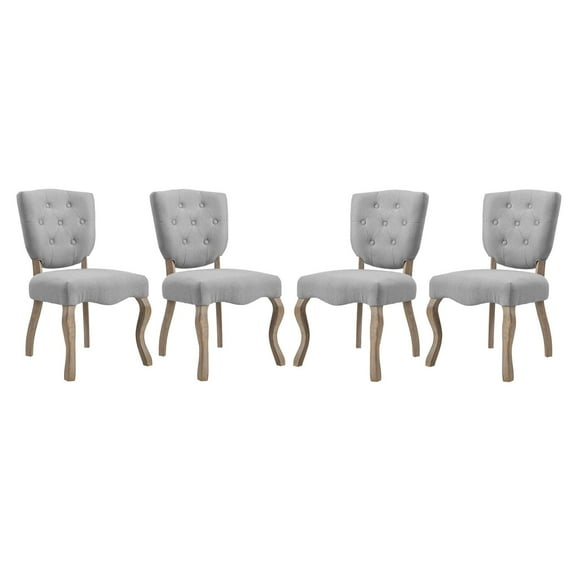 Modway Array Dining Side Chair Set of 4 in Light Gray