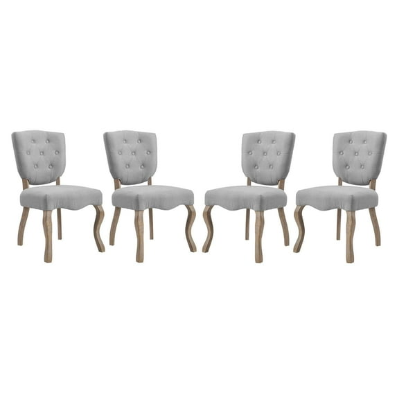 Modway Array Dining Side Chair Set of 4 in Light Gray