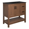 thumbnail image 1 of Modway Ashlyn 36" Wood Bathroom Vanity with Open Shelf in Walnut and Black, 1 of 11