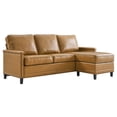 thumbnail image 1 of Modway Ashton Vegan Leather Sectional Sofa, Brown, 1 of 4