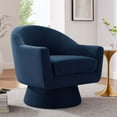 thumbnail image 1 of Modway Astral Upholstered Modern Velvet Fabric & Wood Swivel Chair in Blue, 1 of 9