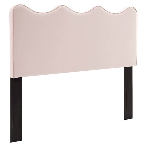 Modway Athena Modern Performance Velvet Twin Headboard in Pink