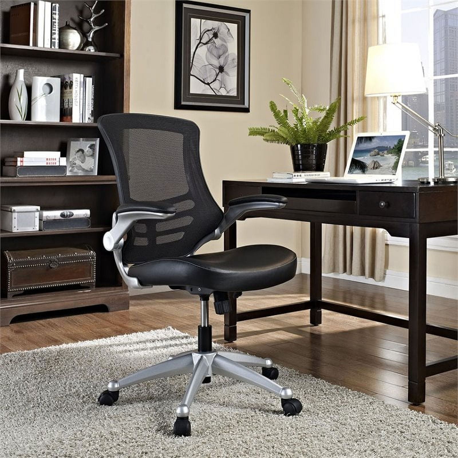 ErgoFlex Black Mesh and Leatherette Adjustable Task Chair