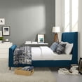 thumbnail image 1 of Modway Aubree Queen Upholstered Polyester Fabric Sleigh Platform Bed in Azure, 1 of 5