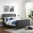 thumbnail image 1 of Modway Aubree Queen Upholstered Polyester Fabric Sleigh Platform Bed in Gray, 1 of 5