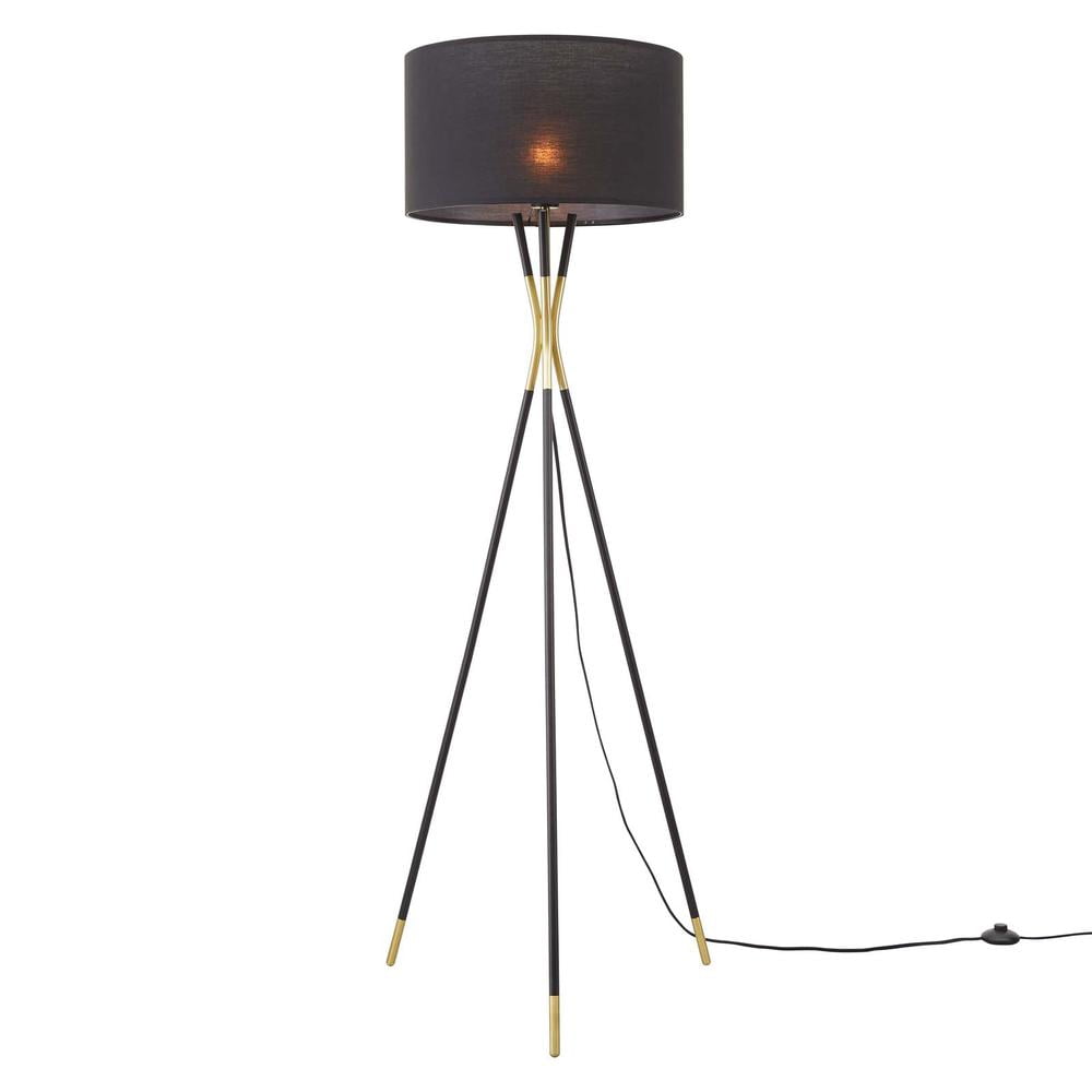 Audrey 60'' Black Matte Tripod Floor Lamp with Oversized Drum Shade