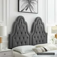 thumbnail image 1 of Modway Augustine Tufted Performance Velvet Twin Headboard in Charcoal, 1 of 8
