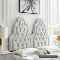 Modway Augustine Tufted Performance Velvet Twin Headboard in Light Gray