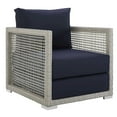 thumbnail image 1 of Modway Aura Rattan Outdoor Patio Armchair in Gray Navy, 1 of 7