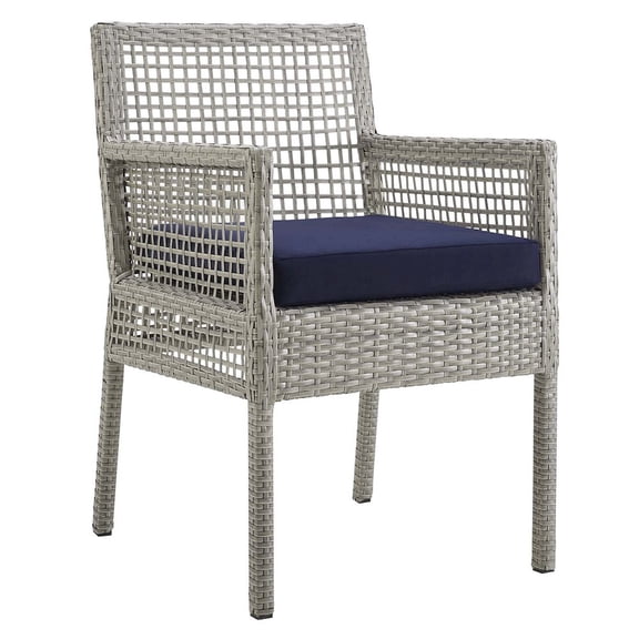 Modway Aura Outdoor Patio Wicker Rattan Dining Armchair, Multiple Colors