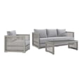 thumbnail image 1 of Modway Aura 3 Piece Outdoor Patio Wicker Rattan Set in Gray Gray, 1 of 9