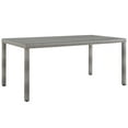 thumbnail image 1 of Modway Aura Outdoor Patio Wicker Rattan 68" Dining Table in Gray, 1 of 3