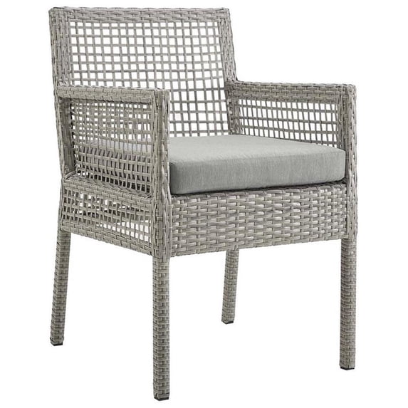 Modway Aura Outdoor Patio Wicker Rattan Dining Armchair, Multiple Colors