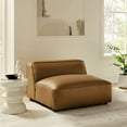 thumbnail image 1 of Modway Auren Vegan Leather Upholstered Modular Armless Chair in Camel, 1 of 10