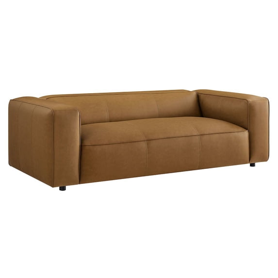 Auren Upholstered Vegan Leather Sofa in Camel