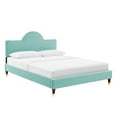 thumbnail image 1 of Modway Aurora Performance Velvet Full Bed in Mint, 1 of 10