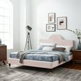 thumbnail image 1 of Modway Aurora Performance Velvet Full Bed in Pink, 1 of 10