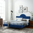 thumbnail image 1 of Modway Aurora Performance Velvet King Bed in Navy, 1 of 10