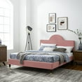 thumbnail image 1 of Modway Aurora Performance Velvet Twin Bed in Dusty Rose, 1 of 10