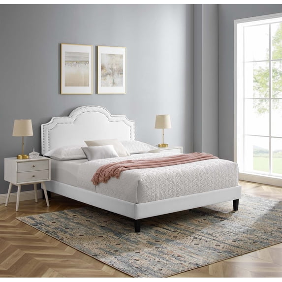 Modway Aviana Performance Velvet Full Bed in White