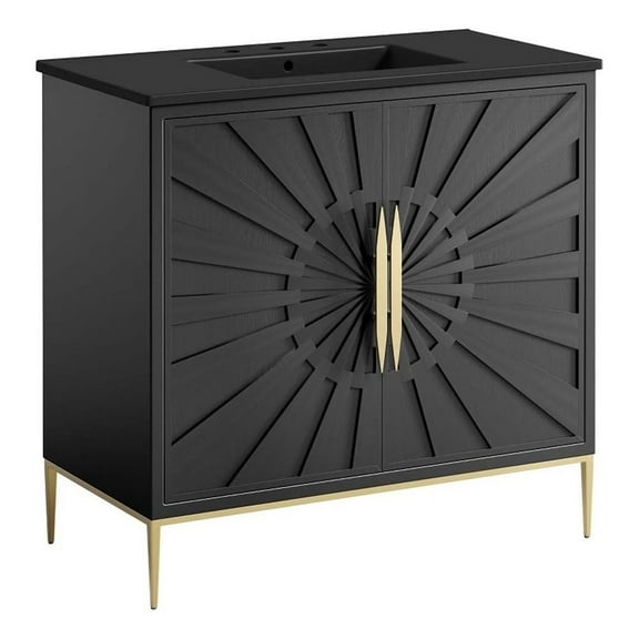 Modway Awaken 36" Bathroom Vanity in Black Black
