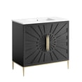 thumbnail image 1 of Modway Awaken 36" Solid Wood and MDF Bathroom Vanity in White/Black, 1 of 7