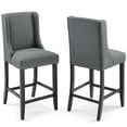 thumbnail image 1 of Baron Counter Stool Upholstered Fabric Set of 2 Gray, 1 of 7