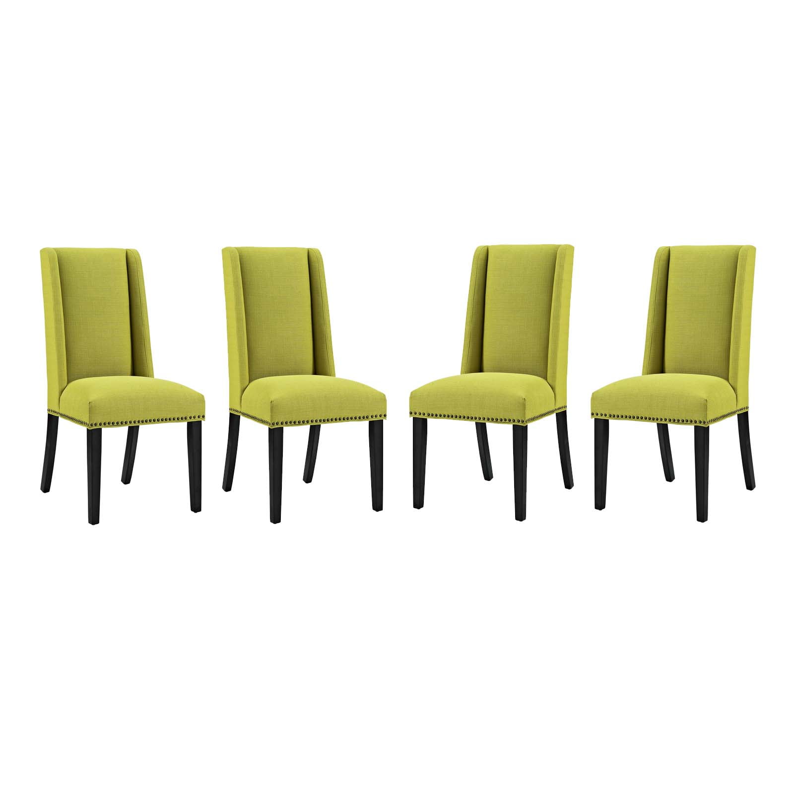 Elegant Wheatgrass Upholstered Side Chair with Polished Nailhead Trim