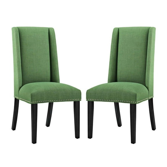 Modway Baron Dining Chair in Green (Set of 2)