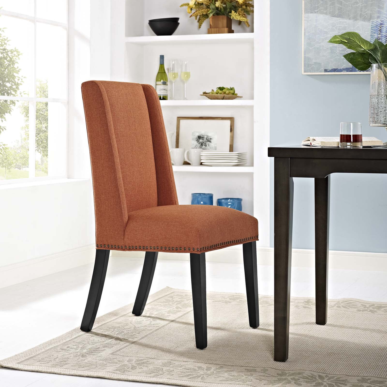 Modway Baron Fabric Dining Chair in Orange Walmart