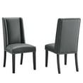 thumbnail image 1 of Modway Baron Dining Chair Vinyl Set of 2 in Gray, 1 of 10